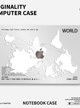 ins简约地图适用于苹果华为电脑macbook15保护壳mac笔记本电脑2025新款M2pro15寸macbookair13膜M3轻薄冰晶壳