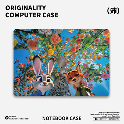 疯狂动物城适用苹果华为电脑macbook15卡通周边保护壳mac笔记本电脑2025款M2pro15寸macbookair13膜M3轻薄壳