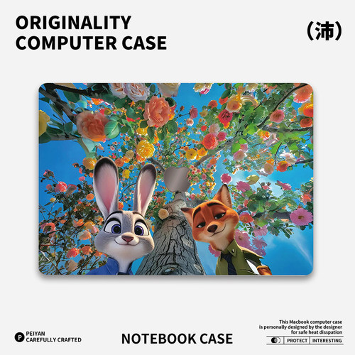 疯狂动物城适用苹果华为电脑macbook15卡通周边保护壳mac笔记本电脑2025款M2pro15寸macbookair13膜M3轻薄壳