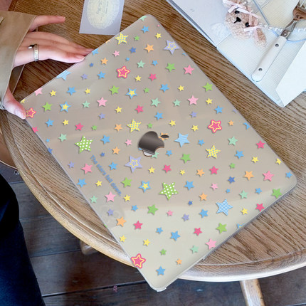 ins多巴胺星星适用苹果华为电脑macbook15保护壳mac笔记本电脑2025新款M2pro15寸macbookair13膜M3轻薄冰晶壳