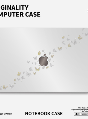 ins风蝴蝶贴画适用苹果华为电脑macbook15保护壳mac笔记本电脑2025新款M2pro15寸macbookair13膜M3轻薄冰晶壳