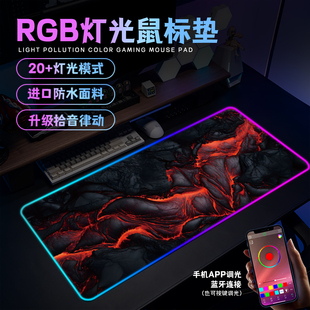 RGB发光鼠标垫超大宿舍笔记本电脑桌垫动漫电竞fps游戏加厚键盘垫