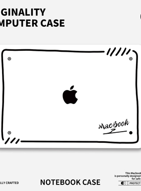 ins风黑白漫画适用苹果华为电脑macbook15保护壳mac笔记本电脑2025新款M2pro15寸macbookair13膜M3轻薄冰晶壳