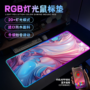 RGB发光鼠标垫超大宿舍笔记本电脑桌垫动漫电竞fps游戏加厚键盘垫