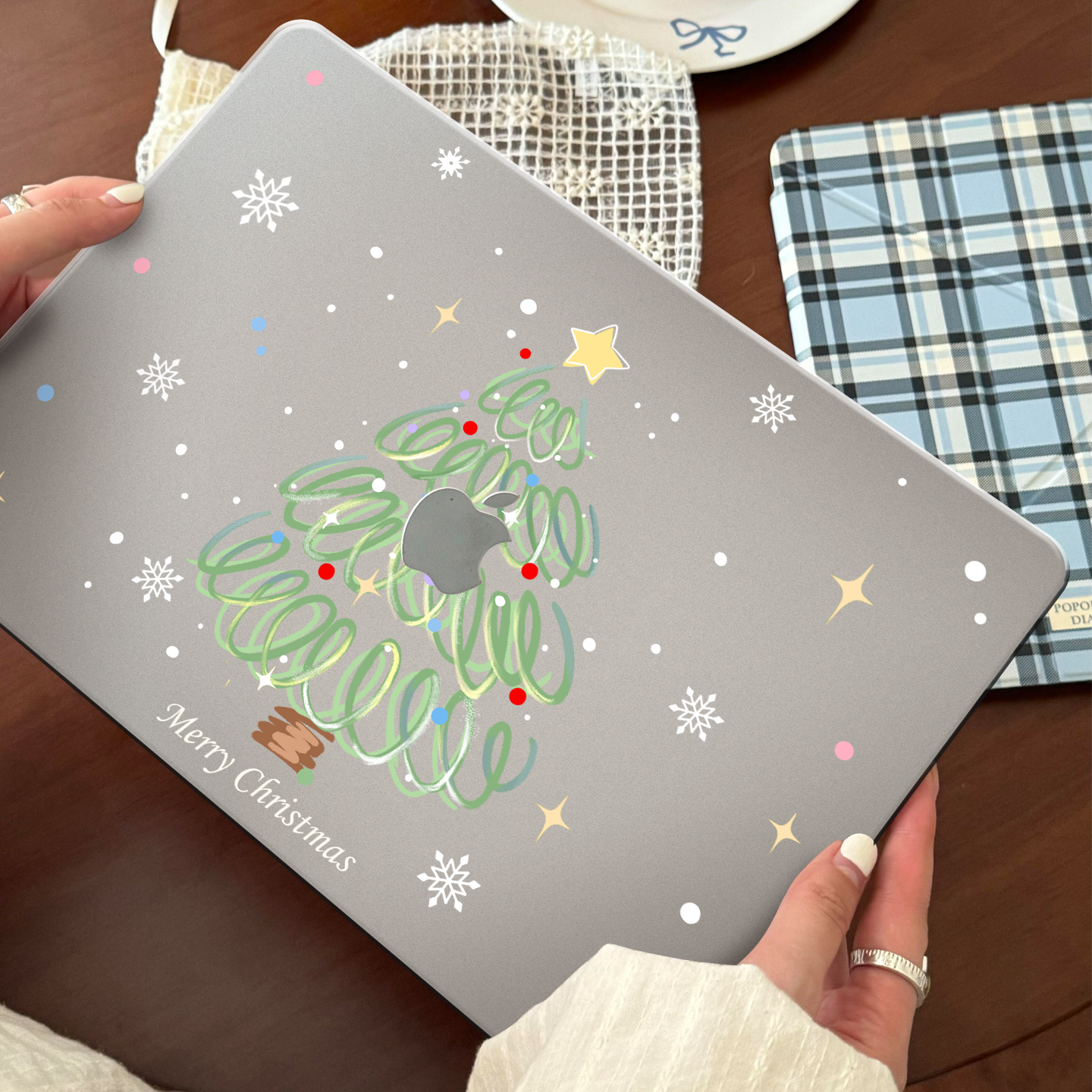 ins圣诞节周边适用苹果华为电脑macbook15高颜值保护壳mac笔记本电脑2025款M2pro15寸macbookair13膜M3冰晶壳