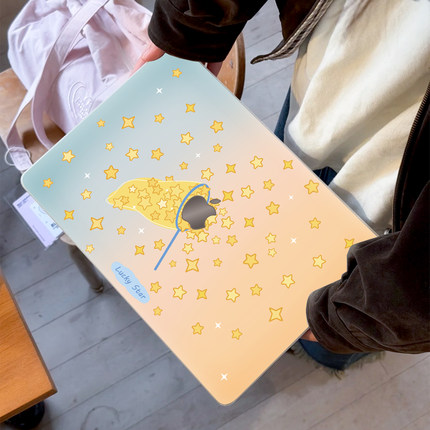 ins卡通星星人适用苹果华为电脑macbook15保护壳mac笔记本电脑2025新款M2pro15寸macbookair13膜M3轻薄冰晶壳