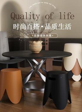 凳子包加厚家凳用圆胶独凳凳48327塑料凳套凳餐桌凳板折叠软结实