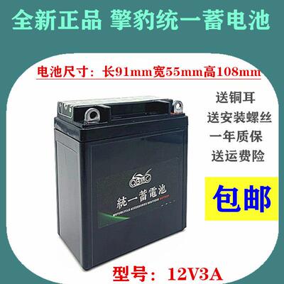 老款进口CG125摩托车电瓶 花猫银猫12V3A电池蓄电池免维护