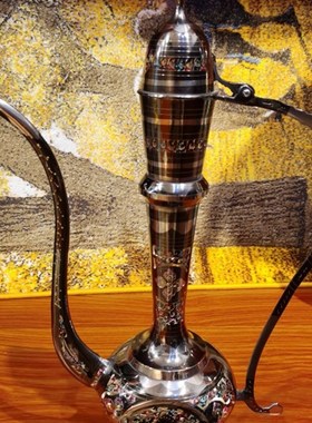 巴基斯坦铜雕手工艺品装饰壶w纳福摆件客厅玄关博古架X酒店书房异