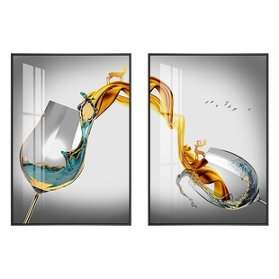 杯酒言欢 轻奢高档歺厅挂画餐桌装饰画现代O简约饭厅餐厅壁画网红