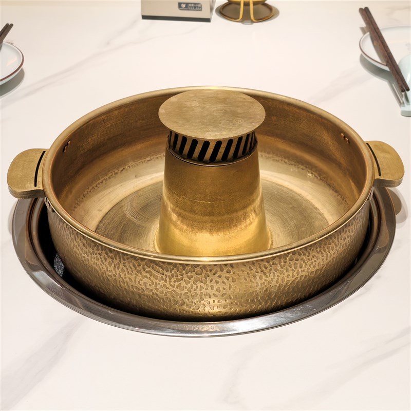 巴奴同款重庆纯铜火锅电磁A炉鸳鸯铜锅三味火锅双耳铜锅盆