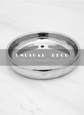 现代欧式a轻奢银色金属镜面水壶水杯托盘饰品客厅厨房样板间摆件