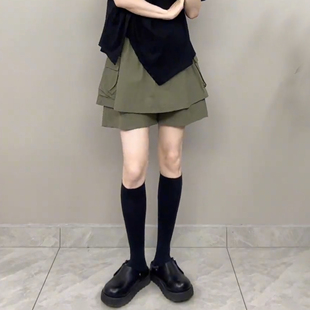 新款 胖MM立體口袋層次感時(shí)尚 女裝 氣質(zhì)顯瘦短褲 子潮 2025年夏裝 大碼