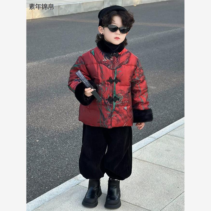 男孩唐装秋冬加厚年衣儿童汉代小男孩年衣表演婴儿年衣