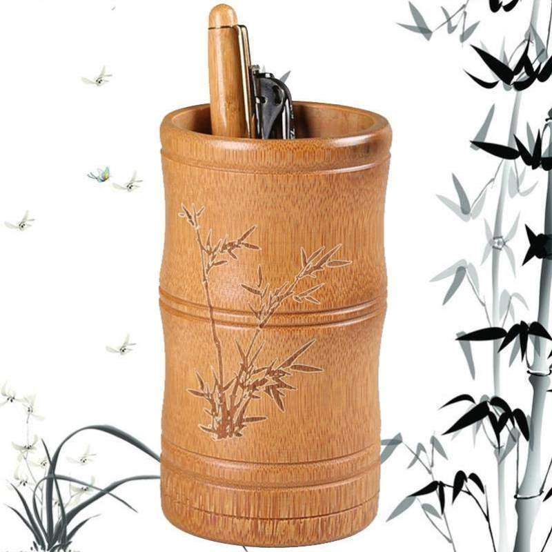 竹韵配件笔筒筒笔筒竹制雕刻个性茶具茶具办公笔筒创意文具用品