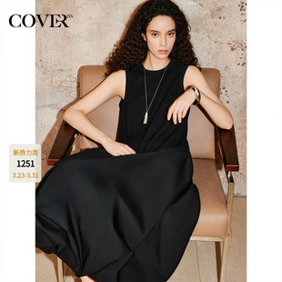 COVERINS黑色花苞无袖 CC36160080 连衣裙设计感2026新款