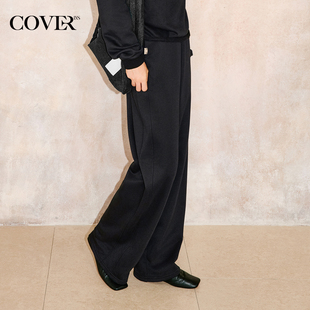 新款 2025冬季 CC35520130 女运动风阔腿裤 COVERINS休闲直筒卫裤