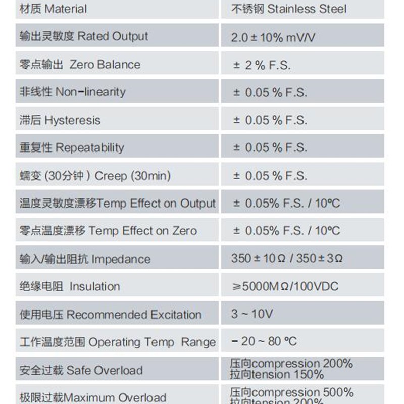 力准LFS-14A 35A 拉压力传感器S型高精度微小型推力拉力测力称重
