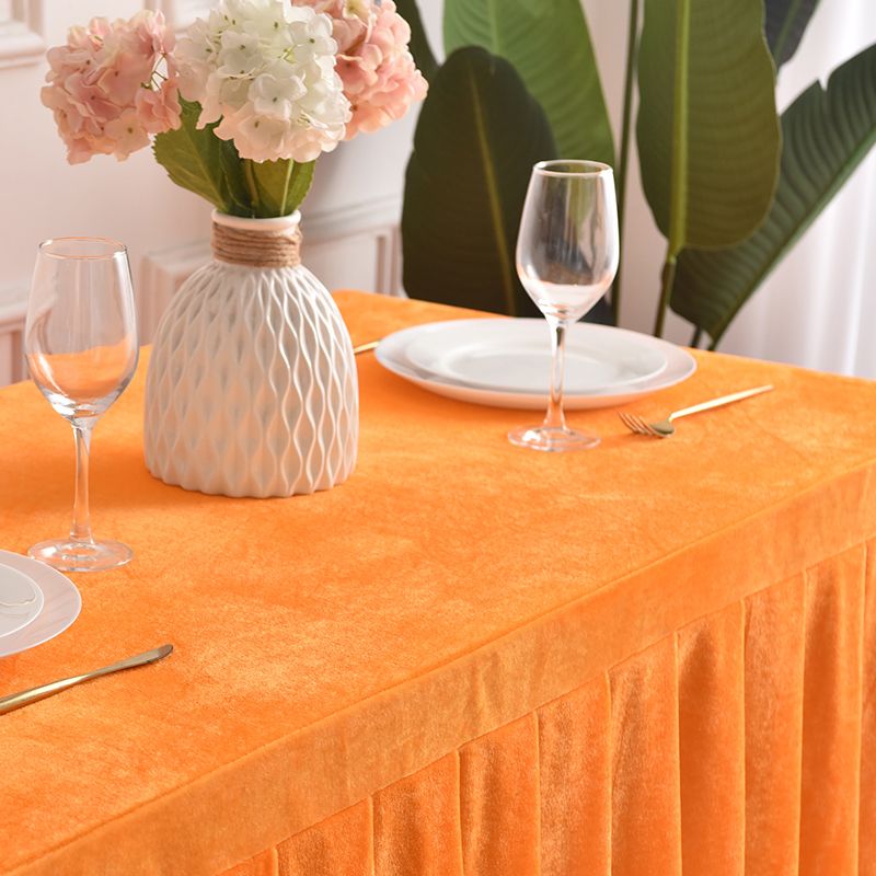 会议桌布长方形长条室桌商务展会桌套罩简约金丝定制绒布布艺桌裙