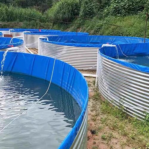 镀锌板圆形鱼池高密度水池加厚户外帆布鱼池组装养鱼蓄水池