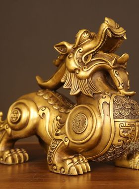纯铜貔貅摆件一对 m皮丘客厅公司店铺乔迁送礼 大号貔恘开业摆设