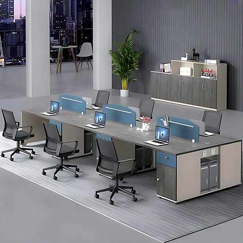 办公室职员办公桌四人位组合简约现代员工电脑桌办公桌椅组合