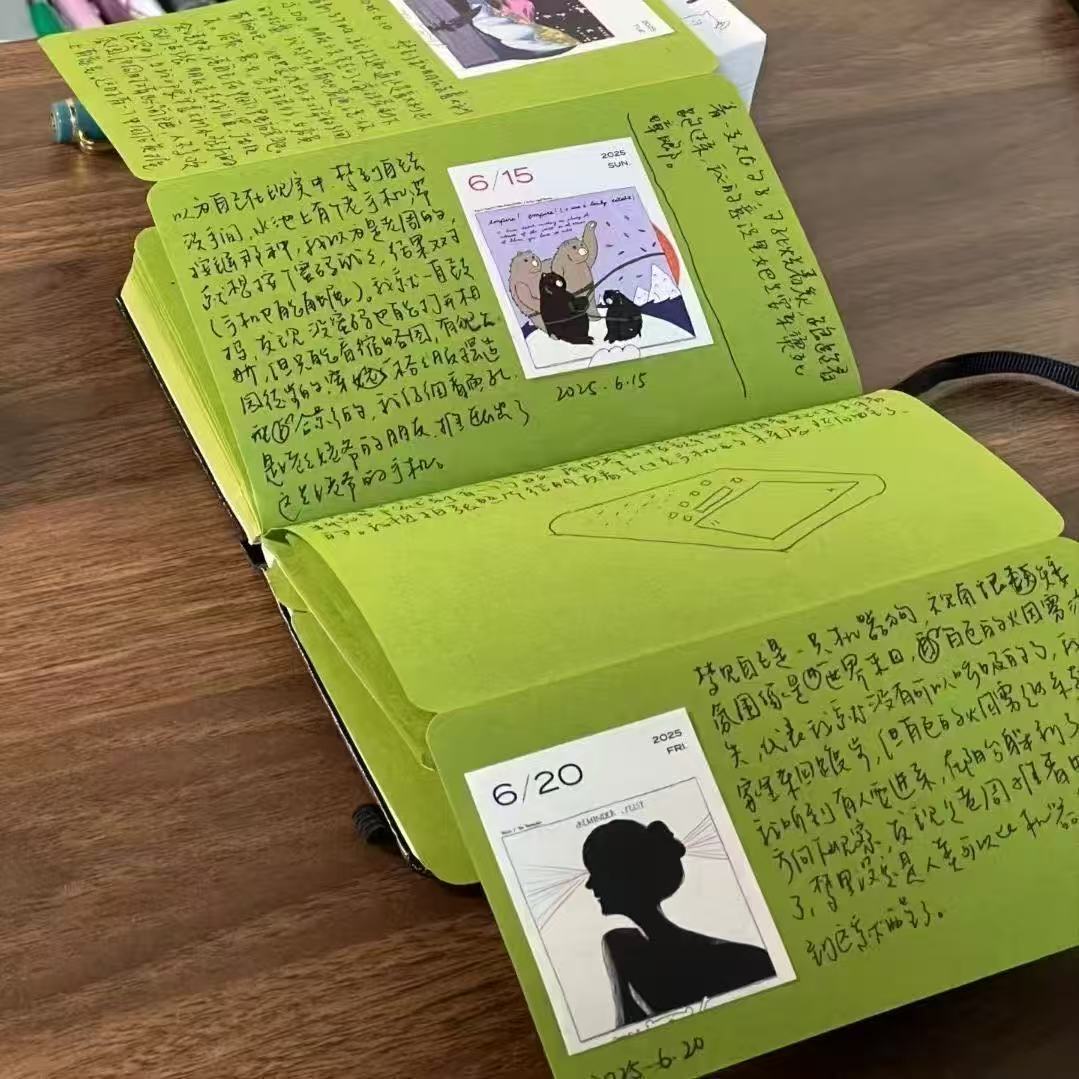 简约抹茶折页笔记本日记高颜值ins风便携日记绿色内页漂亮本子