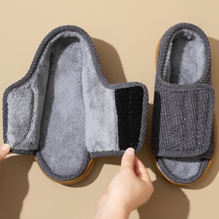 脚肿专用鞋脚背高拇指外翻脚趾受伤方便穿脱大码防滑老人脚肿棉鞋