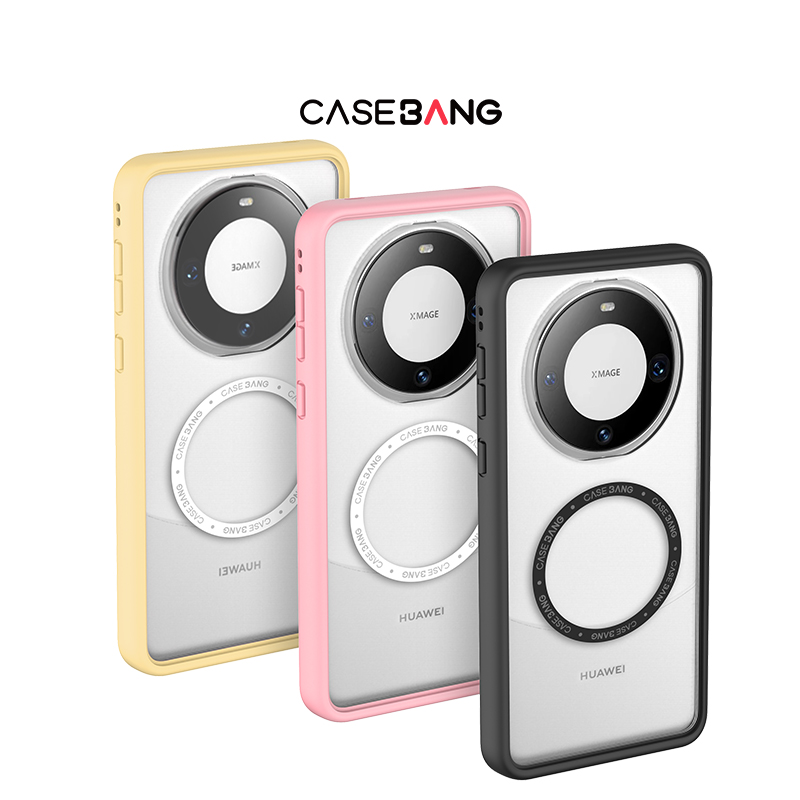 CASEBANG出奇壳任意吸适用于华为Mate60/pro透明磁吸防摔手机保护壳体黑/粉/黄