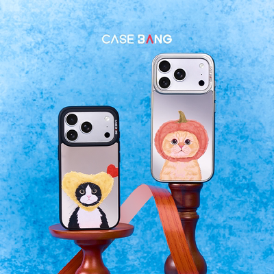 CASEBANGx夏日猫猫头系列出镜壳适用iPhone17Promax/17Pro/17e/Air/16Promax/15Pro磁吸新款镜面苹果手机壳
