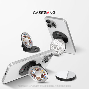 CASEBANGx名侦探柯南联名推理日记系列可拆卸任意吸出奇圆形磁吸通用手机支架