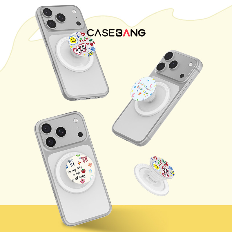 CASEBANGx无事小神仙联名童心未泯系列磁吸气囊手机伸缩可拆卸防摔卡通支架图片