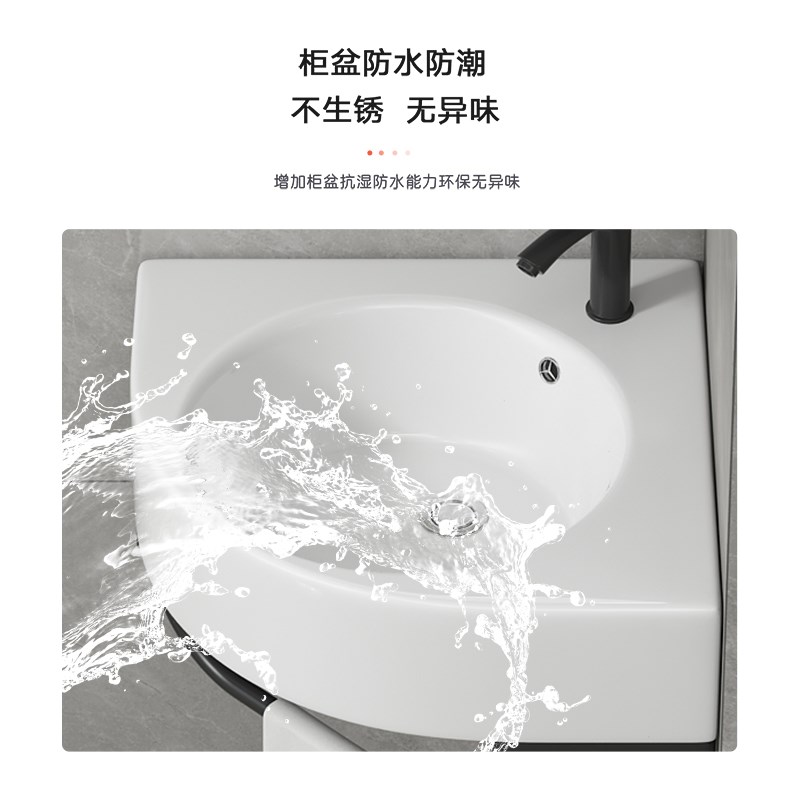 三角型洗手盆卫生间陶瓷洗脸盆转角小户型阳台加厚不锈钢支架家用