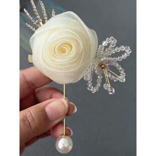 精选塔士多婚礼胸花高级感简约精美新郎新娘伴郞嘉宾结婚商务磁铁