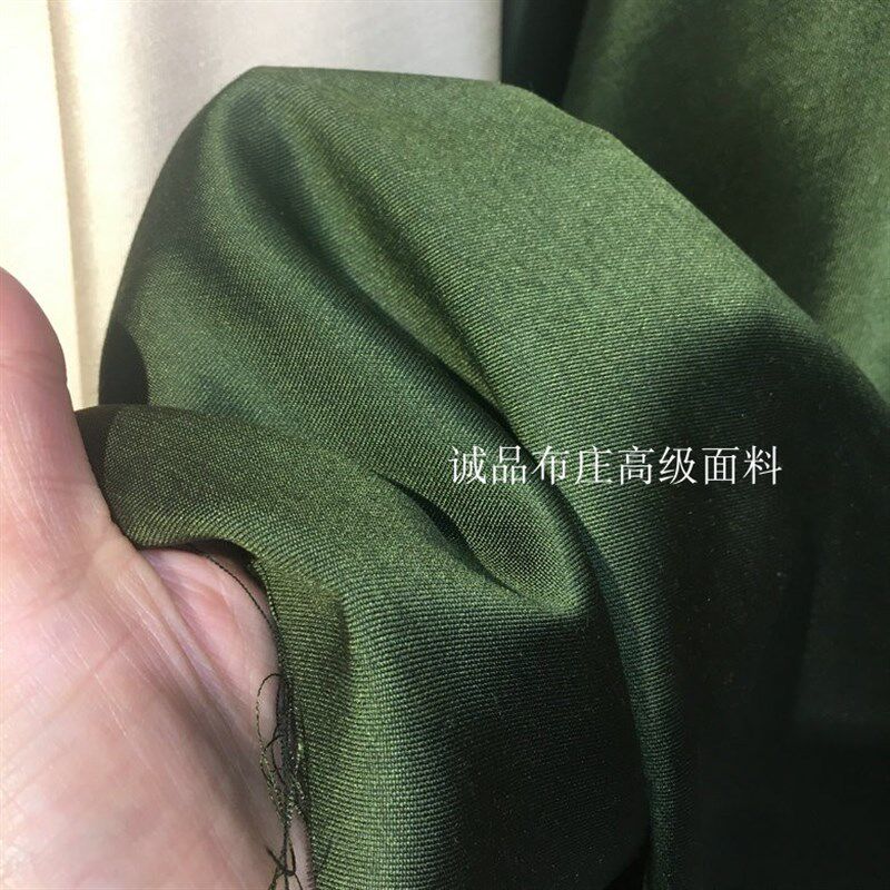 新款纯色高定真丝羊毛面料高质感重磅丝绸丝毛缎时装礼服套装布料