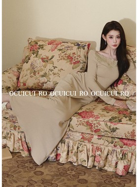 《仙仙专属》* 崔崔 法式修身一字领连衣裙女打底长裙C0251043