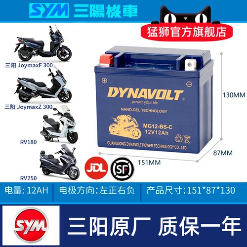 三阳Z300九妹JOYMAXRV250电瓶