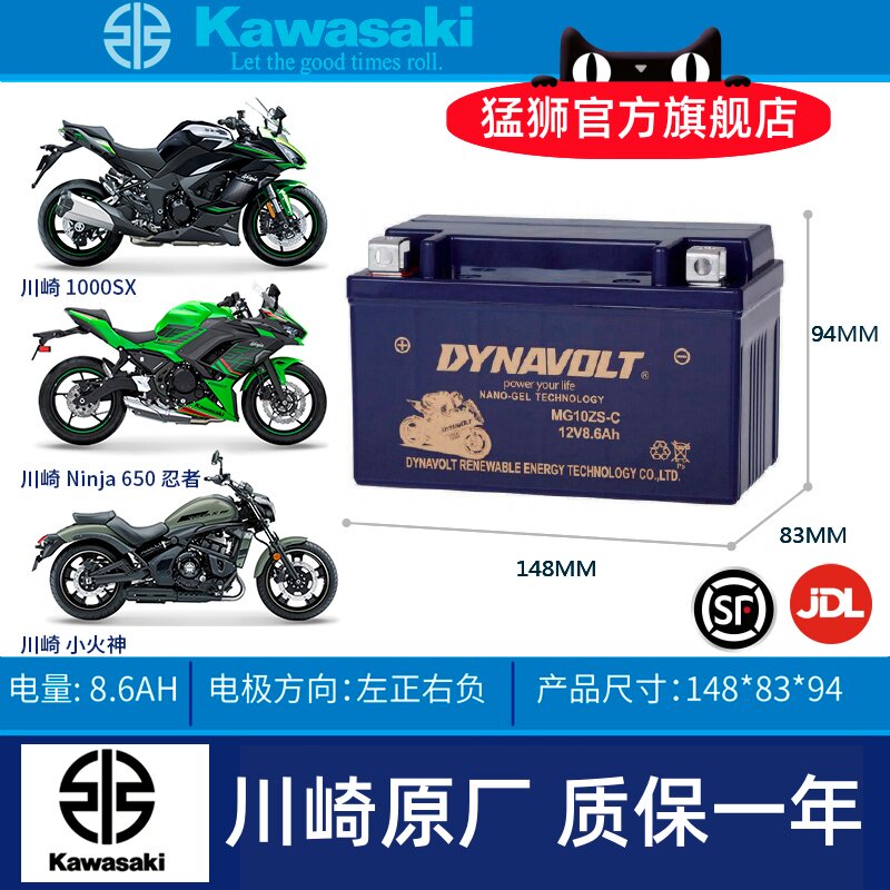 汤浅YTZ10S川崎小火神650电瓶