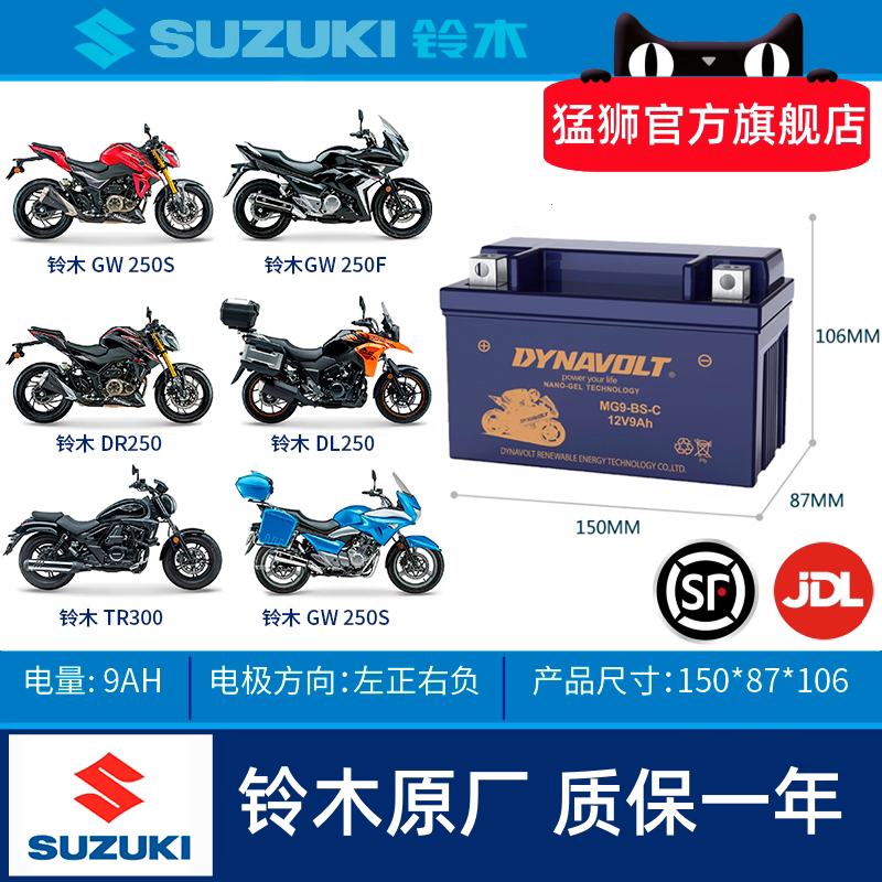 铃木骊驰GW250F/SDL250RGSX电瓶