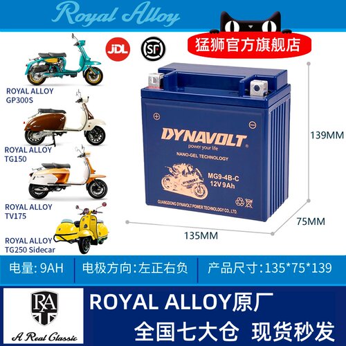 RA机车电瓶RA150 GP150 GP250 GP300 TG300S TV175 TG300S猛狮