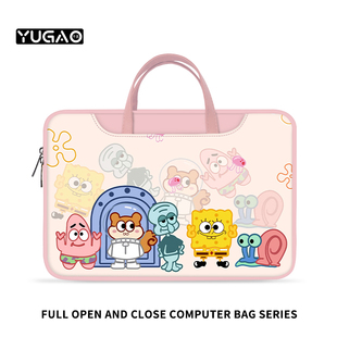 YG海绵宝宝笔记本电脑包手提适用苹果macbook15点6寸小新air13.3华为matebook联想女14内胆包pro保护套2024