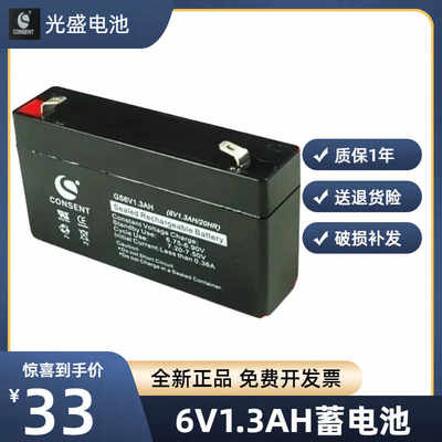 龙威6V1.3A蓄电池电子称赛特电子天平考勤指纹机消防主机备用电瓶