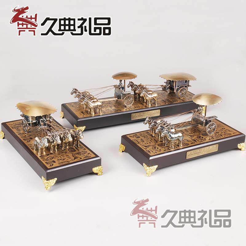 FCE铜车马型西安旅游纪模念品马俑摆件出特色国礼品中国风送兵老