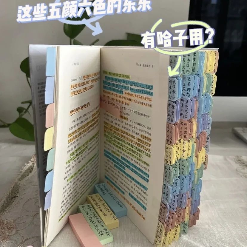 莫兰迪标签纸质索引贴透明便签贴纸活页本学生目录分类记号