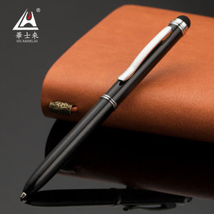 工厂金属转动触屏圆珠笔商务礼品手写电容笔双色芯中油原子笔