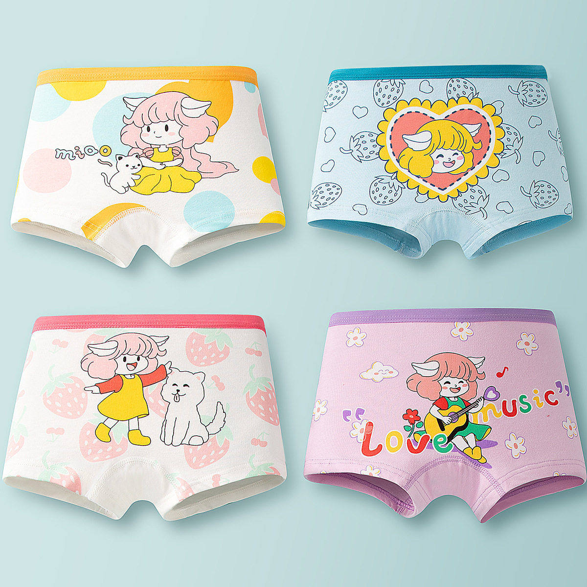 女童纯棉平角内裤a类棉不夹屁屁儿童4-6岁小女生卡通四角短裤,童装/婴儿装/亲子装,内裤,淘宝优惠券,粉丝福利购,淘宝优惠卷