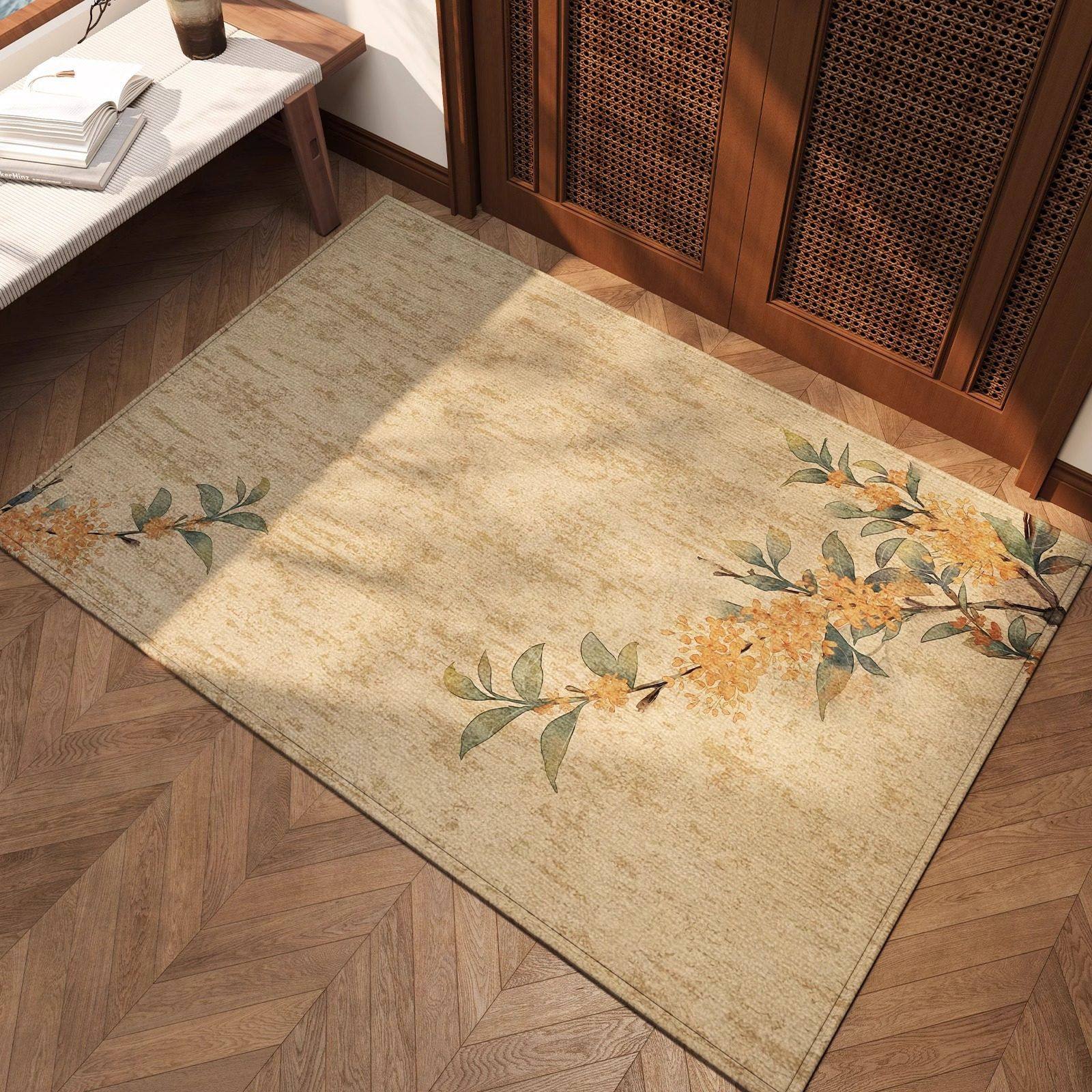 中式简约国风水墨入户门地毯进门家用门口地垫可裁剪玄关耐脏脚垫,居家布艺,家用脚垫,淘宝优惠券,粉丝福利购,淘宝优惠卷