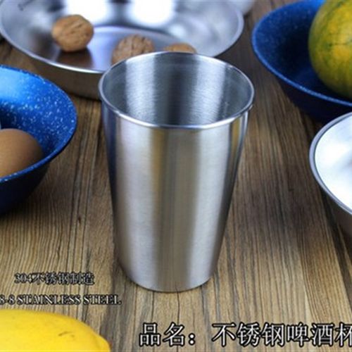 快速发货304不锈钢n双层啤酒杯水杯 牛奶杯 儿童防烫口杯 马克杯