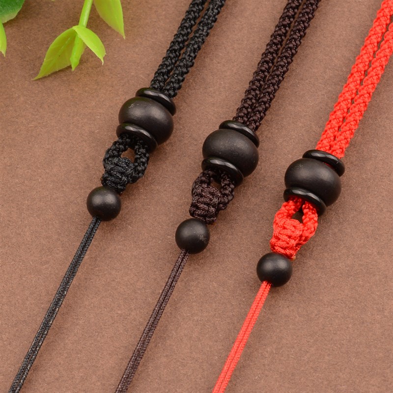 现货速发檀木手工编织项链绳翡翠玉佩玉坠吊坠挂绳玉器吊绳男款挂