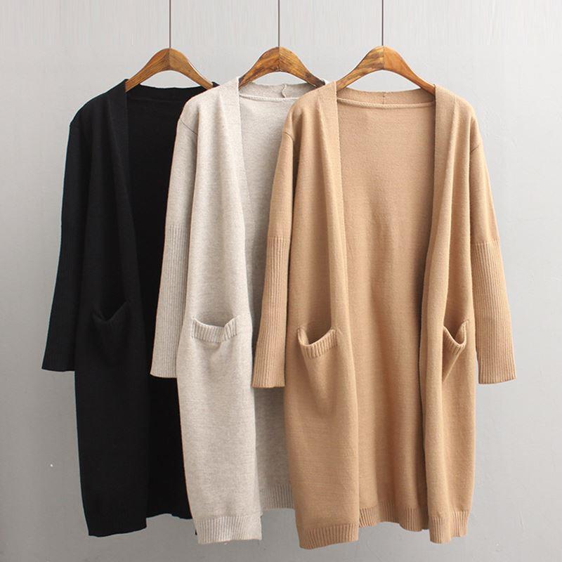 新款长款开衫毛衣女cardigan sweater women Жен свитер
